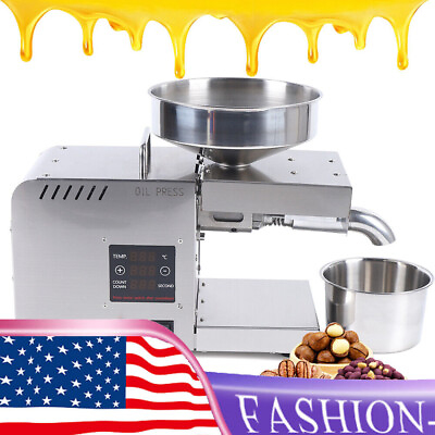 #ad 610W Automatic Cold Hot Oil Press Machine Extractor Stainless Steel $204.48