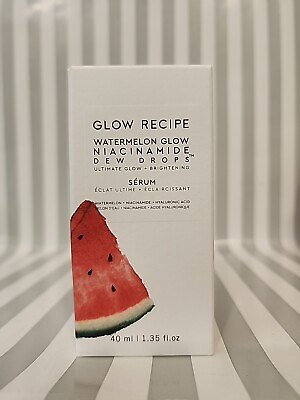#ad Glow Recipe Watermelon Glow Niacinamide Dew Drops 40ml 1.35 Oz New $23.59