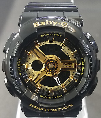 #ad Casio Baby G BA110 1A Gold Black Dial Brand New Watch $82.00