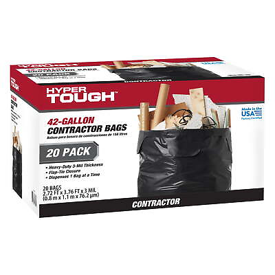#ad 42 Gallon Flap Tie Contractor Bags $12.11