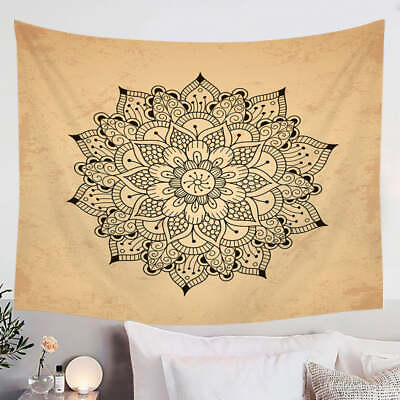 #ad Black Mandala over Light Tan Tapestry $24.90
