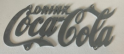 #ad Drink Coca Cola Chrome Script Sign $29.99