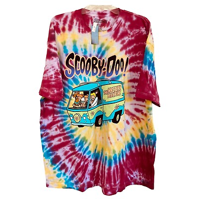 #ad Scooby Doo Retro Classic Tie Dye Psychedelic Mystery Machine Medium T Shirt NWT $14.95