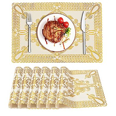 #ad Place Mats Kitchen Table Mat Placemats Set of 6 Heat Resistant Stain Resistan... $9.85