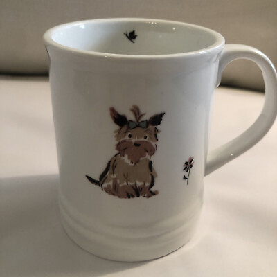 Yorkie Yorkshire Terrier Coffee Mug Cup by Fringe Pet Shop Bow w Ponytail CUTE $12.00