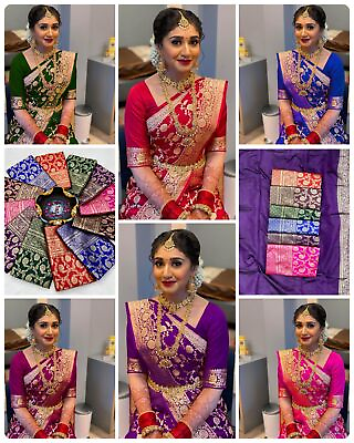 #ad Wedding Party Wear Bollywood Ethnic New Fancy Sari Blouse Saree Indian Pakistani $34.99