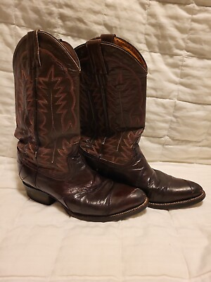 #ad Exotic Eel Leather Brown Western Boots Womens 8 Handmade Biltrite Soles $29.95