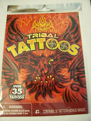 #ad SAVVI Temporary TRIBAL TATTOOS 36 Assorted Tattoos USA Made $3.99