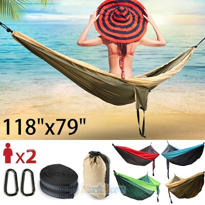 #ad Double Large Camping Hammock Lightweight Portable Hammock for Backpacking Travel $34.99