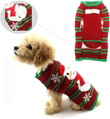 #ad Dog Snow Sweaters Snowman Xmas Dog Holiday Sweaters New Year Christmas Large $6.99
