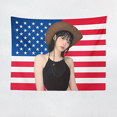 #ad Chaewon American USA Flag Cowboy Tapestry Le SSERAFIM Kpop Unforgiven $27.95