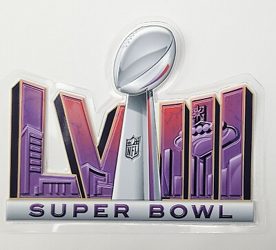 #ad NEW PLASTIC 2024 Super Bowl LVIII 58 Flex Chrome CLEAR PATCH SEWN ON $16.99