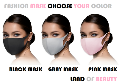 #ad Face Mask Fashion Mask Washable 3D Choose your Color $5.48