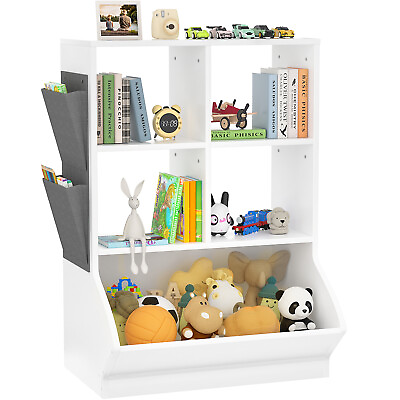 #ad Homieasy Kids Bin Storage Cabinet Toy Organizer Shelf Book Case 3 Tier 5 Cubes $99.99