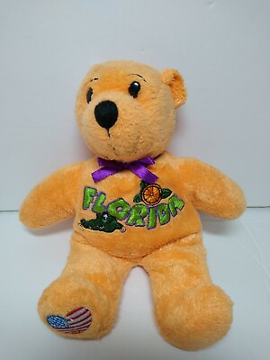 #ad Symbolz 2011 Orange Bear Florida Plush Stuffed Animal Bean Bag 7.5quot; Souvenir $11.95