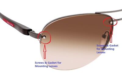 #ad Replacement Silver Screws Kit for PRADA Eyeglasses Sunglasses to Mount Lenses $16.85