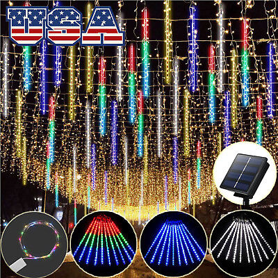 #ad 288LED Christmas Solar Meteor Shower Rain String Light Tree Lamp Decor Xmas Gift $6.95