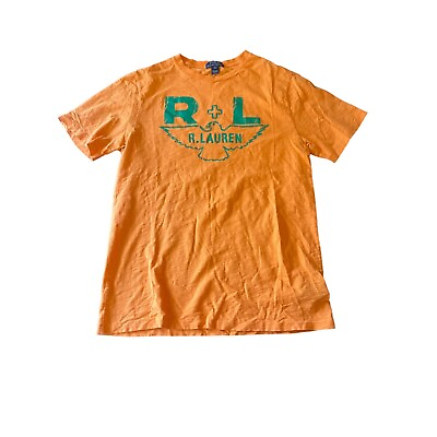 #ad Polo Ralph Lauren Orange Green Graphic T Shirt Boys Size X Large 18 20 $34.99