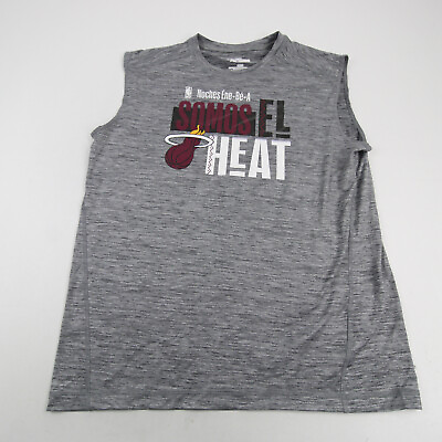 #ad Miami Heat Fanatics Sleeveless Shirt Men#x27;s Gray Heather Used $25.49