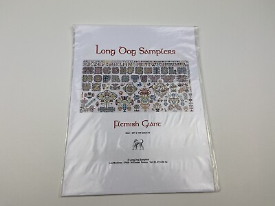 #ad Long Dog Samplers Flemish Giant Counted Cross Stitch Pattern Sampler $42.00