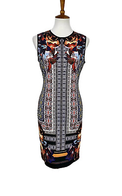 #ad Clover Canyon Neoprene Digital Print Sheath Bodycon Dress Size Medium Made in US $63.00