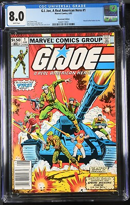 #ad G.I. JOE A REAL AMERICAN HERO #1 CGC 8.0 WHITE PAGES 1st App. Snake Eyes $180.00