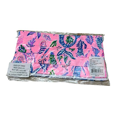 #ad Lilly Pulitzer Women’s Assorted Colorful Print Adult Cotton Face Mask 3 Pack $10.00
