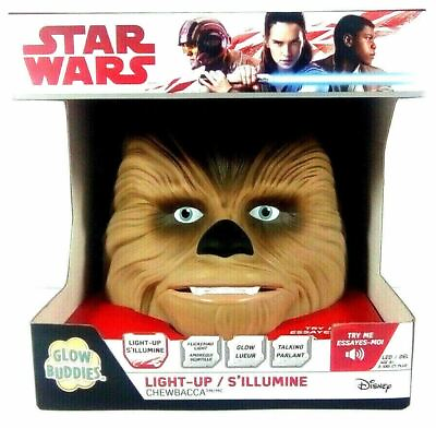 #ad NEW Disney Star Wars Lucasfilm Glow Buddies Light Up Talking Chewbacca Figure $14.98