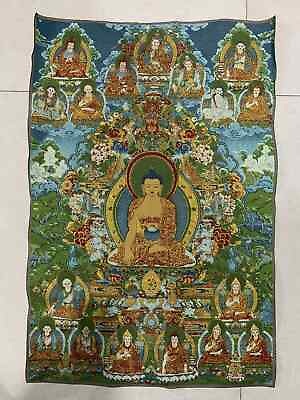 #ad 36quot; Tibet Tibetan Cloth Silk Buddhism Sakyamuni Buddha Tangka Thangka Mural 129 $12.90