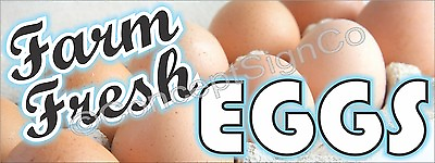 #ad 1.5#x27;X4#x27; FARM FRESH EGGS BANNER Outdoor Indoor Sign Farmers Market Stand Chickens $21.98
