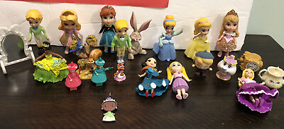 #ad Disney Princess Doll Mini Lot Poseable Figures 22 Pcs $18.88