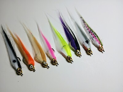 #ad 8 8quot; Weedless Weighted Fish Skull Pike Bass Muskies Saltwater Flies $48.00
