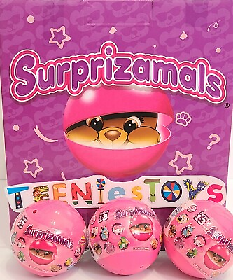 #ad Brand New Lot of 3 Surprizamals Stuffed Animal Series 13 Mystery Ball Plush R $17.49