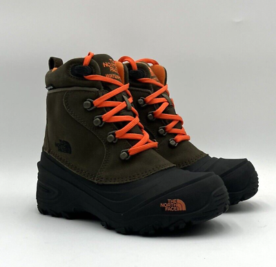 #ad NEW The North Face Chilkat Lace 2 Unisex Kids#x27; Boots Green Orange US Size 2 NIB $24.99