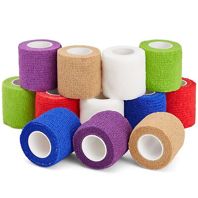 #ad 12 Pack Self Adhesive Bandage Wrap Cohesive Tape for People Pets 2quot; x 6 Yards $13.99