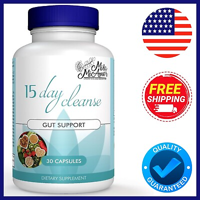 #ad Gut and Colon Support 15 Day Cleanse Detox 30 CAPSULES Non GMO US FREE SHIPPING $22.99