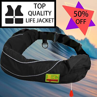 #ad 50% OFF M 24 Belt Pack Manual Paddle Board Inflatable Life Jacket Vest Buoyancy $66.99