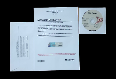 #ad New SQL Server 2022 Standard 24 Core License amp; DVD Unlimited CALs $349.99