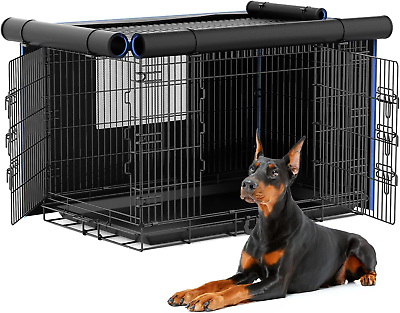 #ad #ad 48 Inch Large Dog Crates with Cover Double Door Pet Kennel amp; House for XL Dogs $116.36