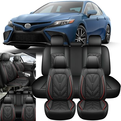 #ad For Toyota Camry Car Seat Cover Full Set Leather 5 Seats Front Rear Protectors $85.90