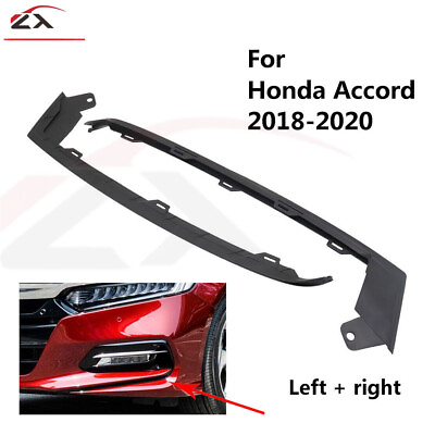 #ad For 2018 2020 Honda Accord Front Black Headlight Eyelid Trim Strips $37.62
