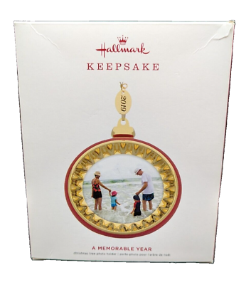 #ad Hallmark Keepsake Ornament 2019 Photo Holder A Memorable Year New In Box $15.95