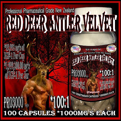 #ad The #1 King HGHTestosterone Booster 100:1 Red Antler Velvet MAX MUSCLE GAIN $49.99