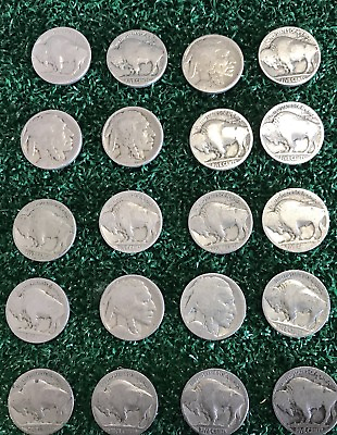 #ad #ad VINTAGE United States Coin Lot of 20 Buffalo Nickels 1913 1938 Dateless Fast Sh $14.00