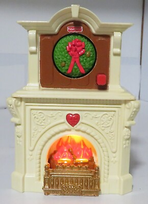 #ad Fisher Price Loving Family Musical Light up Fireplace 4 Songs amp; Fire Tested Used $14.99