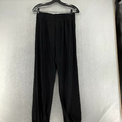 #ad Derek Lam 10 Crosby Womens TP121003SCR Black Pleated Elastic Waist Dress Pants 8 $89.99