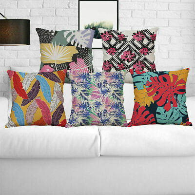 #ad Case Pillow Decoration leaves Cushion Sofa Bed Home Linen Abstract Cover Cotton $6.98