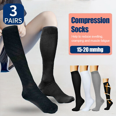 #ad Medical Grade Calf Compression Sleeve Socks Sports Flight Travel Varicose Edema $15.95