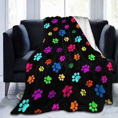 #ad #ad Colorful Dog Animal Paws Throw Blanket Ultra Soft Warm All Season Decorative ... $34.45
