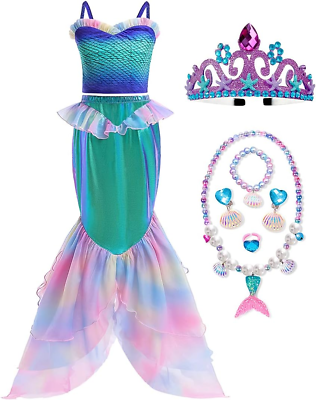 #ad Girls Princess Mermaid Costume Cosplay Party Dress Little Girls Mermaid Dress... $41.99